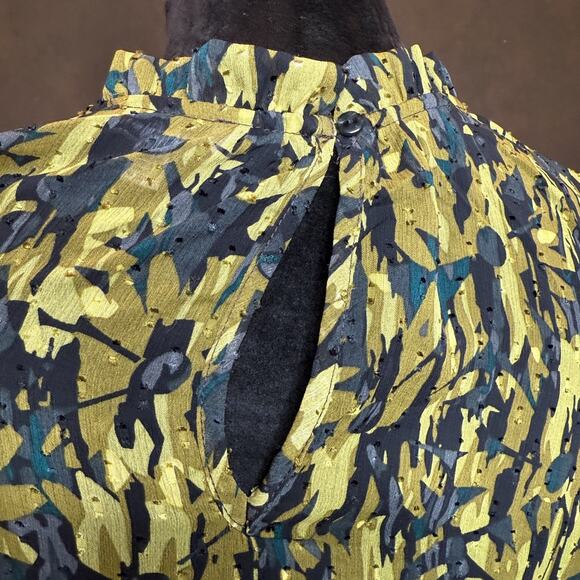 Maison d’Amélie Paris Abstract Floral Blouse Women’s M Pleated Sleeve Boho Chic - Picture 5 of 10